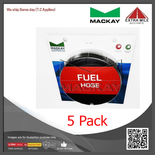 Mackay Fuel Hose - 9.5mm (3/8") ID x 1.5m Length - Low-Pressure - 5 Pack