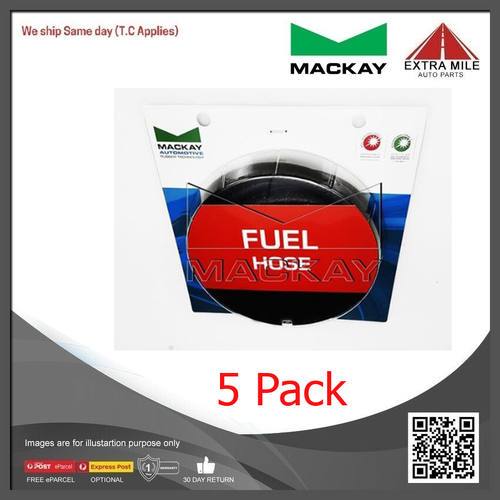 Mackay Fuel Hose - 6.3mm (1/4") ID x 1.5m Length - Low-Pressure - 5 Pack