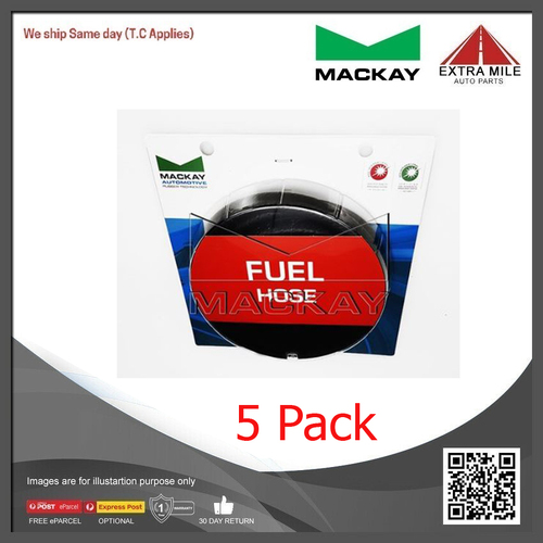 Mackay Fuel Hose - 8mm (5/16") ID x 1.5m Length - Low-Pressure - 5 Pack