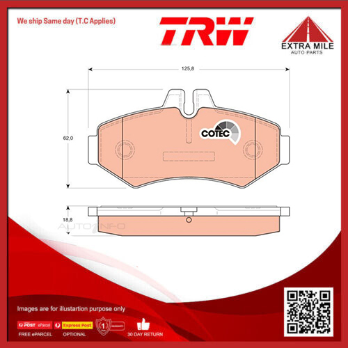 TRW Brake Pad Set Rear For Mercedes Benz Sprinter/G350/G350d/G55/G500,Volkswagen