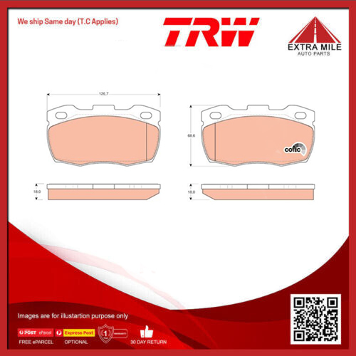 TRW Brake Pad Set For Land Rover Defender L316 2.4L,2.2L 244DT I4 16V DOHC