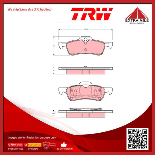 TRW Brake Pad Set For Mini Cooper R53 1.6L W11B16 I4 16v SOHC - GDB1477