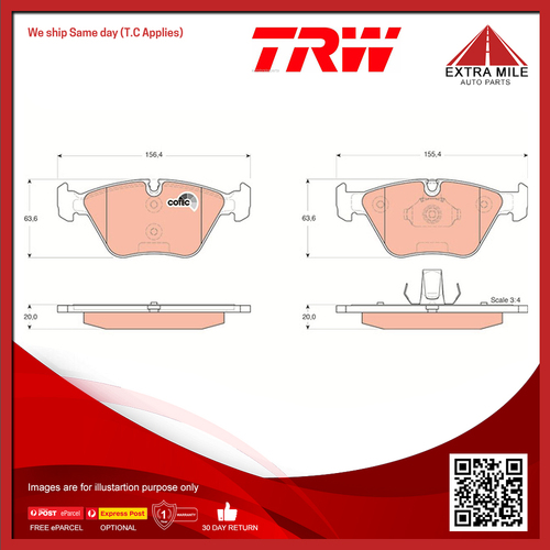 TRW Front Brake Pad Set For BMW 3 E46 330i, 330d, 330Ci, 325i 2.5L/3.0L