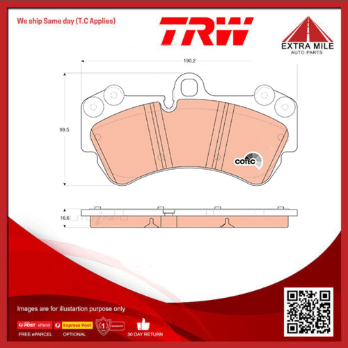 TRW Brake Pad Set For Volkswagen Touareg V6 V8 7L 7L 4.2L BKJ V6 24v Dohc