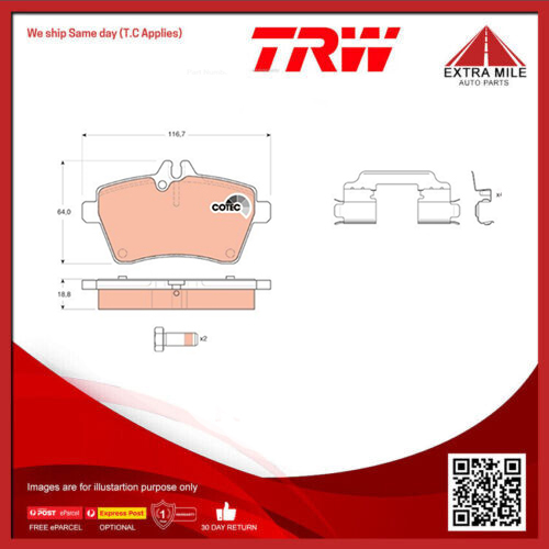 TRW Brake Pad Set For Mercedes Benz A170,A180,A200 1.7L,2.0L - GDB1630