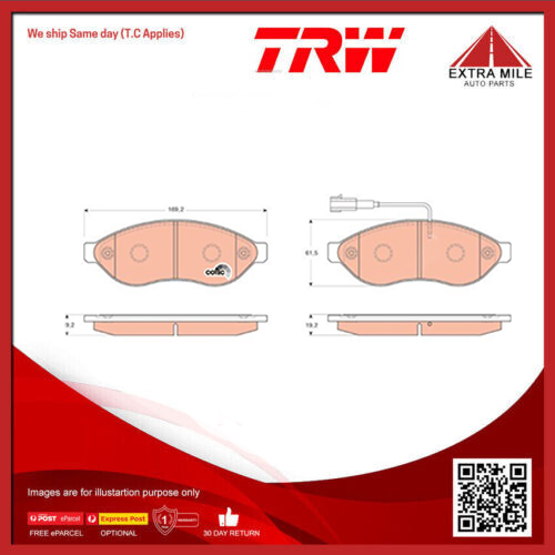 TRW Brake Pad Set For Fiat Ducato,Peugeot Boxer 2.3L,2.0L I4 16v DOHC - GDB1681