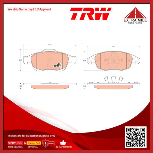 TRW Brake Pad Set For Citroen Berlingo,C4/Peugeot Partner 1.6L  - GDB1690