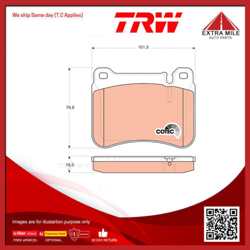 TRW Brake Pad Set For Mercedes Benz CLK280,SLK300,CLK200K 1.8L,3.0L - GDB1693