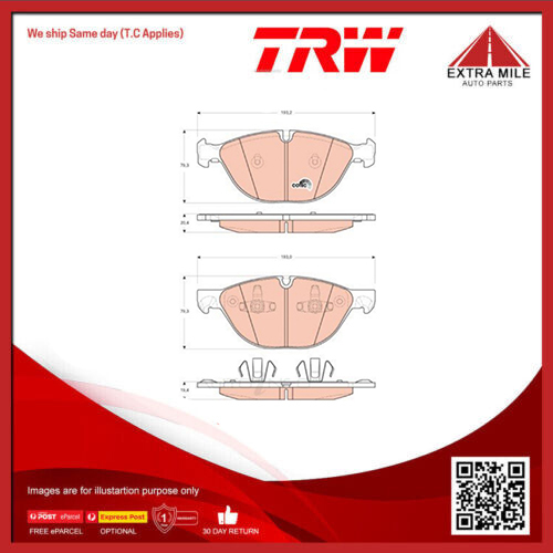 TRW Brake Pad Set Rear For BMW X5 E70 F15 4.8L/3.0L/4.4L, X6 F16 E71 3.0L/4.4L