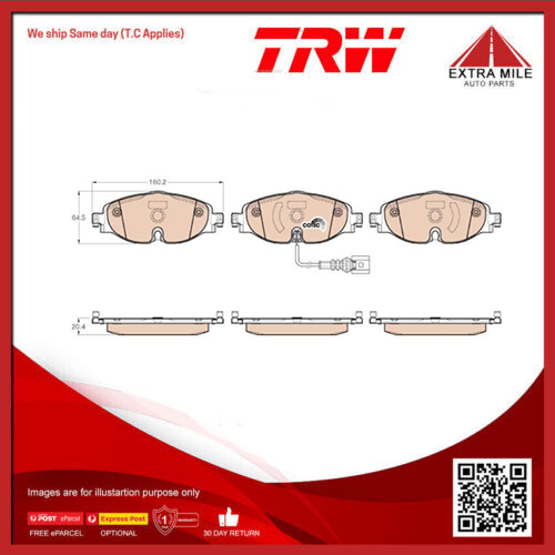 TRW Brake Pad Set For Audi A3,TT/Skoda Octavia/Volkswagen Golf - GDB1956