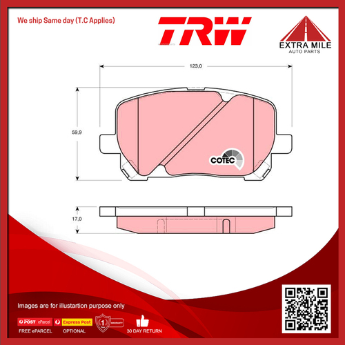 TRW Brake Pad Set For Hyundai Accent, i20, Kia Rio - GDB3315