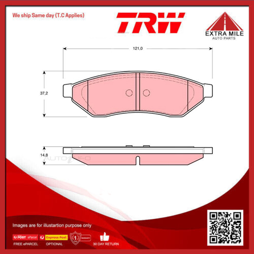 TRW Brake Pad Set For Holden Epica CDX EP 2.0L,2.5L Z20S1 (LLW) I4 16V - GDB3346