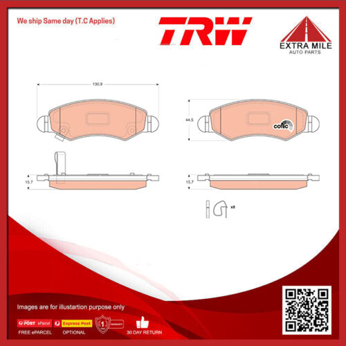 TRW Brake Pad Set For Holden Epica CDX EP LF69K 2.0L,2.5L X20D1 I6 24v DOHC