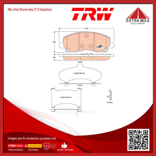 TRW Brake Pad Set For Chrysler Sebring/Jeep Patriot/ Toyota Prius - GDB4142