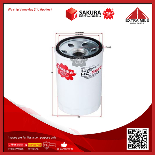 Sakura Hydraulic Filter For Kubota Loader L35 1.7L D1703 3cyl Diesel