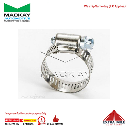 Hose Clamp 18-32MM Perforated Band, Part Stainless -HC1832