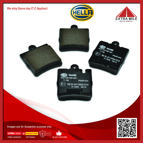 HELLA Rear Brake Pads For Mercedes-Benz C-Class, CL-Class, CLK, E-Class, SLK