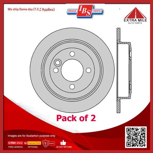 2X IBS Rear Disc Rotor For Rover Mini Cooper 1.3L 12A 2Door Sedan