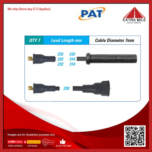 PAT Ignition Lead Set For Statesman Custom HQ 3.3L 202 RED HC, LC 4 Door Sedan