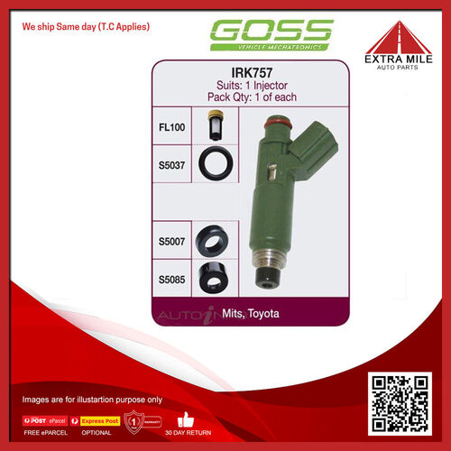 Goss Fuel Injector Repair Kit For Toyota Yaris YRX NCP91R 1.5L 1NZFE I4 16V DOHC