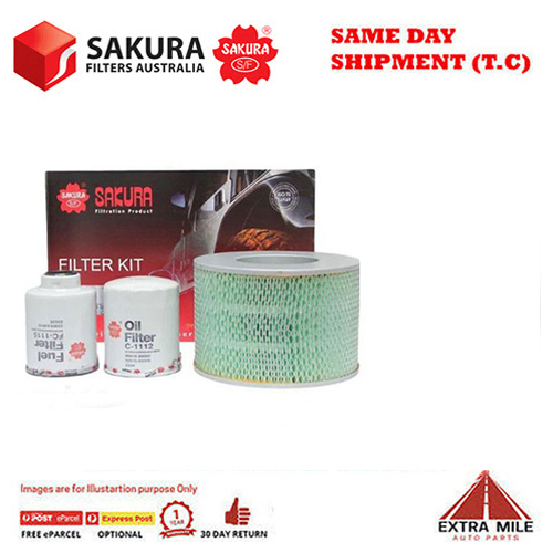 SAKURA Filter Kit For TOYOTA LANDCRUISER HZJ79R 1HZ cyl6 4.2L Diesel 2001