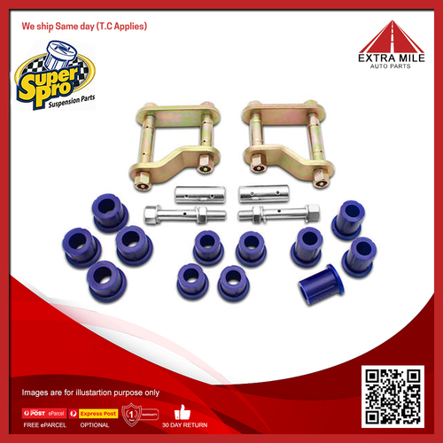 Superpro Greasable Shackle and Bushing Kit For Nissan Navara D40 2WD, 4WD