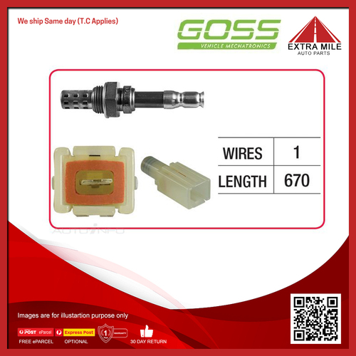 Goss Oxygen Sensor Pre-catalytic For Mazda 929 HB 2.0L FE, FET 2D Hardtop