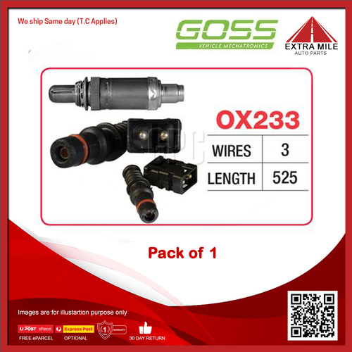 Goss Oxygen Sensor For Mercedes-Benz 180E W201 1.8L M102 4dr Sedan 4cyl