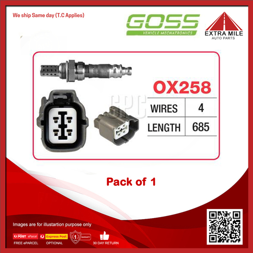 Goss Oxygen Sensor For Honda Civic ES,EU 1.7L D17Z1,D17A2 4cyl