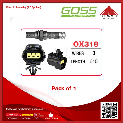 Goss Oxygen Sensor For Ford Laser KF,KH 1.8L BPT Turbo MPFI 4cyl