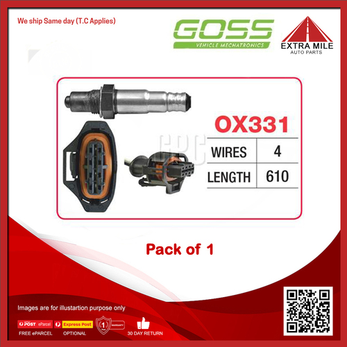 Goss Oxygen Sensor For Holden Astra TS 2.0L Z20LET Turbo MPFI 4cyl