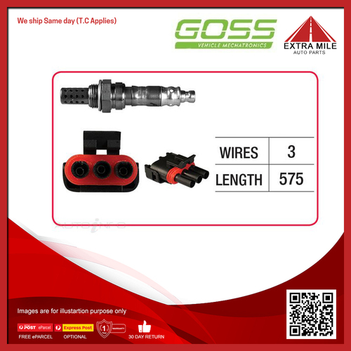 Goss Oxygen Sensor For Renault 21 2.2 Litre J71.754/5 4D Sedan