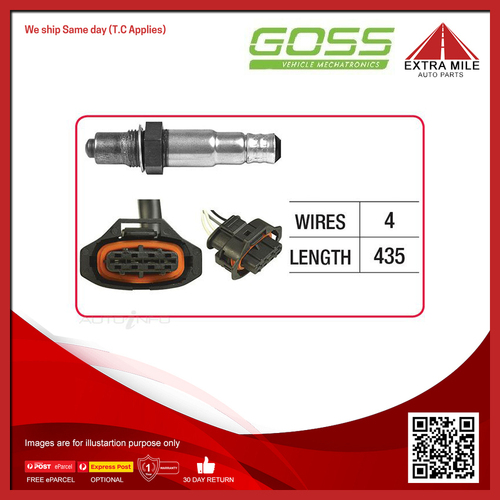 Goss Oxygen Sensor Post-Catalytic For Saab 9-3 XWD 2.8L V6 B284L, B284R