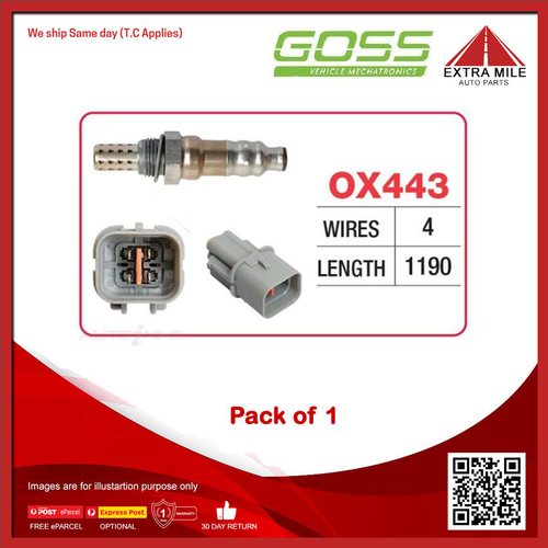 GOSS Oxygen Sensor For Hyundai i20 PB 1.4L G4FA,1.6L G4FC DOHC 16v MPFI