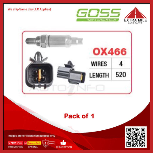 GOSS Oxygen Sensor For Holden Epica EP 2.0L X20D1 DOHC 24v MPFI 6cyl