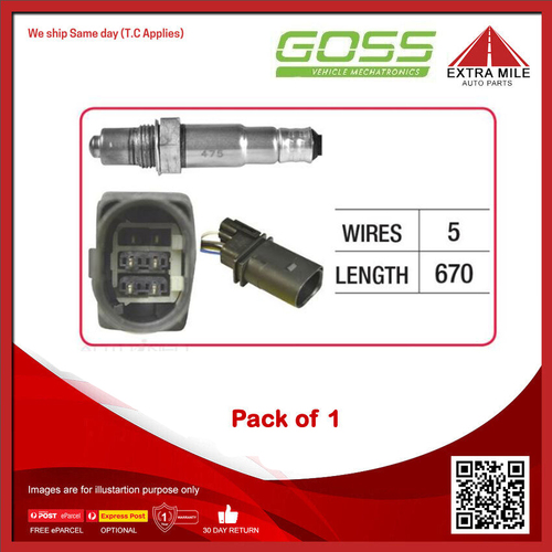 GOSS Oxygen Sensor For Audi S5 8T 3.0L CAKA DOHC-PB 24v Supercharged Petrol