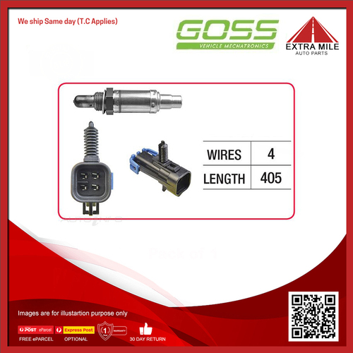 Goss Oxygen Sensor Post-Catalytic For Vauxhall Vectra 2.2L Z22SE 4D Hatchback