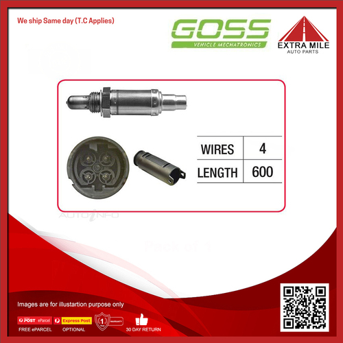 Goss Oxygen Sensor Post-Catalytic For BMW M5 E39 4.9L V8 S62B50 4D Sedan