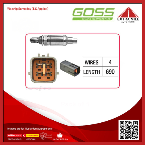 Goss Oxygen Sensor Post-Catalytic For Mazda MPV LW 3.0L V6 AJ, AJDE 4D Wagon