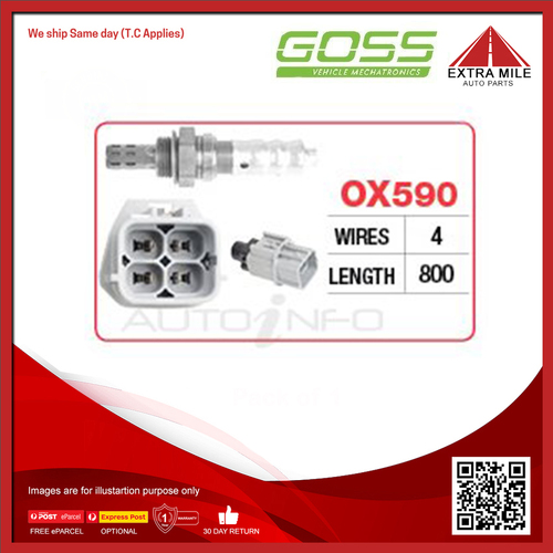 Goss Oxygen Sensor Post-Catalytic For Nissan Maxima A33 3.0L V6 VQ30DE 4D Sedan