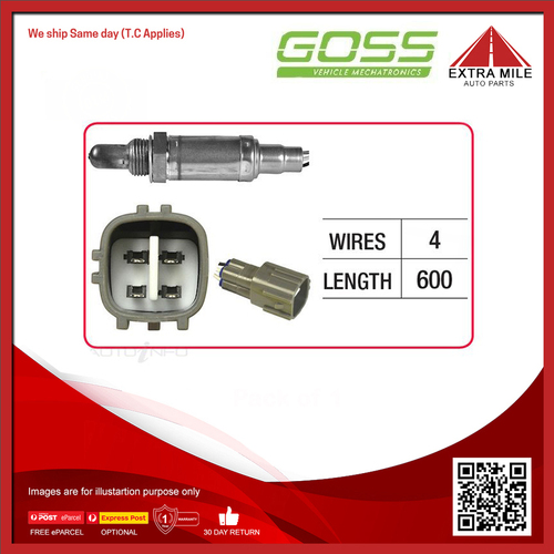 Goss Oxygen Sensor Pre-Catalytic For Toyota Hilux Workmate TGN16R 2.7L 2TRFE