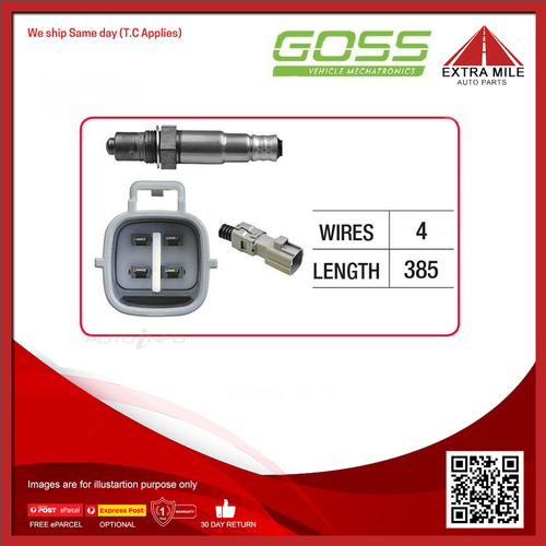 Goss Oxygen Sensor Post-Catalytic For Toyota Kluger GSU40R, GSU45R , MCU28R 3.3L