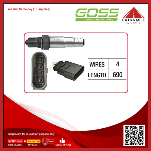 Goss Oxygen Sensor Post-Catalytic For Audi A3 1.6/1.8 8L 1.6L/1.8L AVU, BFQ, APG