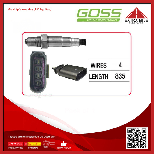 Goss Oxygen Sensor Post-Catalytic For Volkswagen Sharan 2.8L V6 AYL 4D Wagon