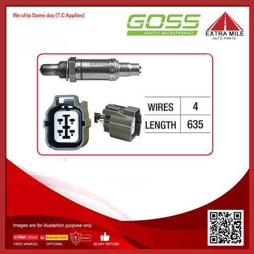 Goss Oxygen Sensor Post-Catalytic For Honda CRV RD 2.4L K24A1 4D SUV Compact