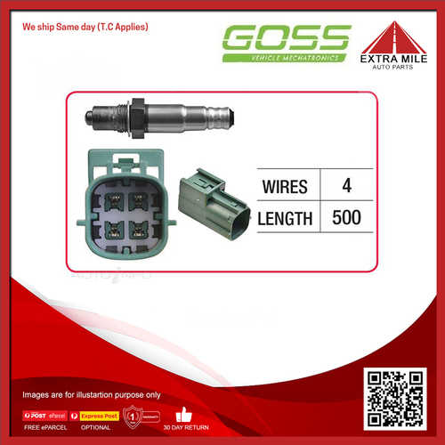 Goss Oxygen Sensor Pre-Catalytic For Nissan Pulsar Q, ST N16 1.8L QG18DE 