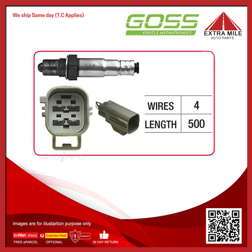 Goss Oxygen Sensor Post-Catalytic For Volvo V50 2.4L B5244S4, B5244S5 4D Wagon