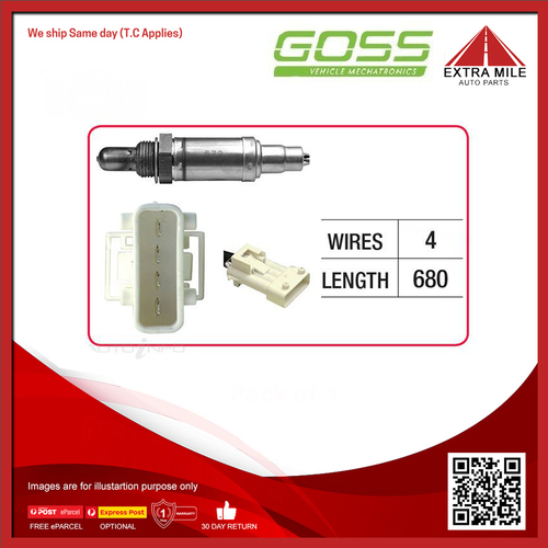 Goss Oxygen Sensor Post-Catalytic For Peugeot RCZ 1.6T 1.6L EP6CDT, EP6CDTX