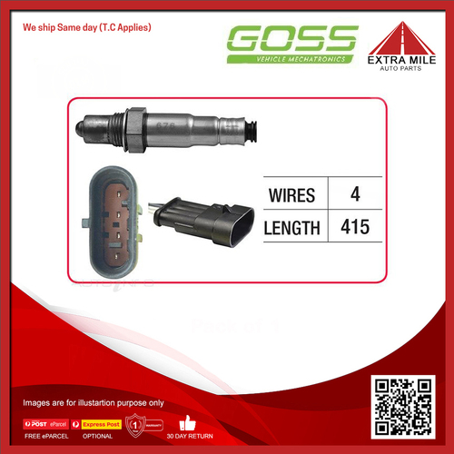 Goss Oxygen Sensor Pre-Catalytic For Fiat Stilo 2.4L 192A2 4D Hatchback