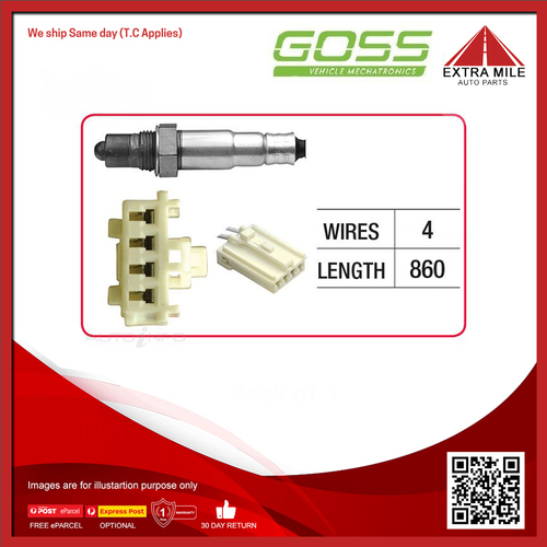 Goss Oxygen Sensor Post-Catalytic For Volvo V40 2.0T SE 1.9L B4204T3 4D Wagon